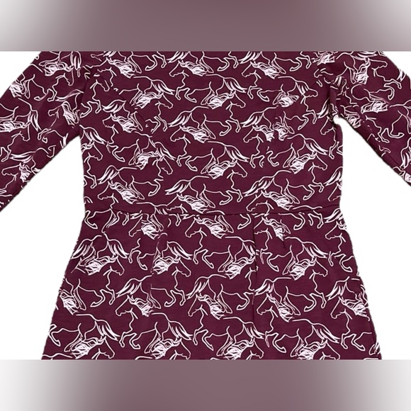 Boden Penny Dress Wild Horse Print Sheath Pencil Knee Length 3/4 Sleeve Red 6R - Picture 6 of 12